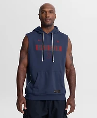 Nike Men's Navy Boston Red Sox Authentic Collection Standard Issue Dri-fit Sleeveless Hoodie