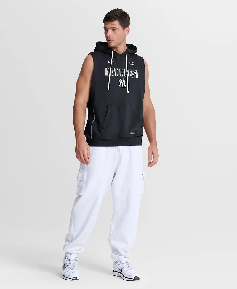 Nike Men's Navy New York Yankees Authentic Collection Standard Issue Dri-fit Sleeveless Hoodie