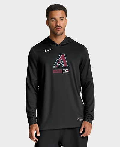 Nike Men's Black Arizona Diamondbacks Authentic Collection Dri-fit Long Sleeve Hoodie