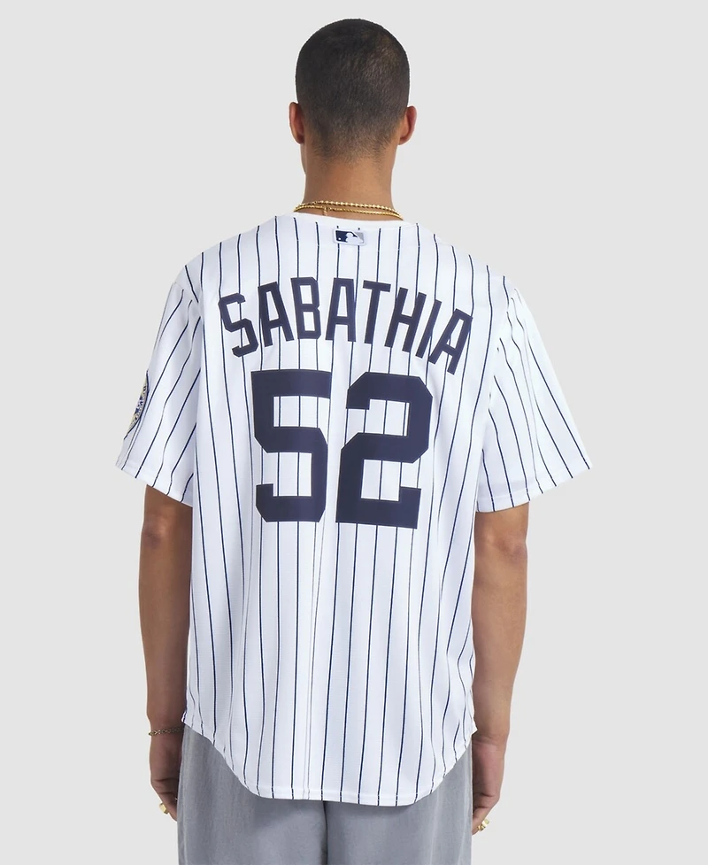 Nike Men's Cc Sabathia White New York Yankees 2025 Baseball Hall of Fame Name & Number Retired Replica Jersey