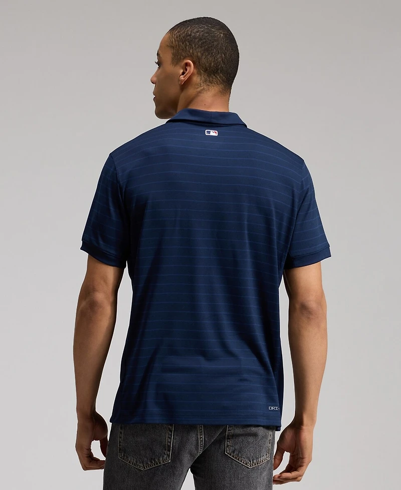Nike Men's Atlanta Braves Authentic Collection Striped Victory Dri-fit Polo Shirt