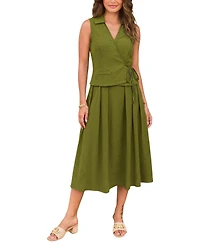 Cupshe Women's Collared Tied Front Skirt Set