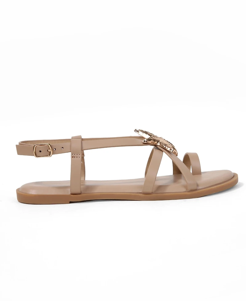 Berness Women's Kiana Starfish Accent Flat Sandals