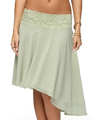 Edikted Women's Evia Lacey Asymmetric Midi Skirt