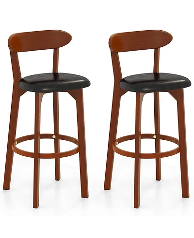 Slickblue Set of 2 Modern Armless Upholstered Bar Chairs for Kitchen Island Seating
