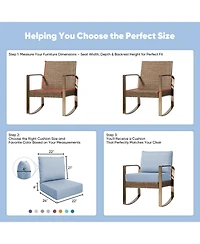 Pocassy Outdoor Deep Seat Cushion Set with 6-inch Thick, 22x24 Inch Water-Resistant and Fade-Resistant Chair Cushions of 3
