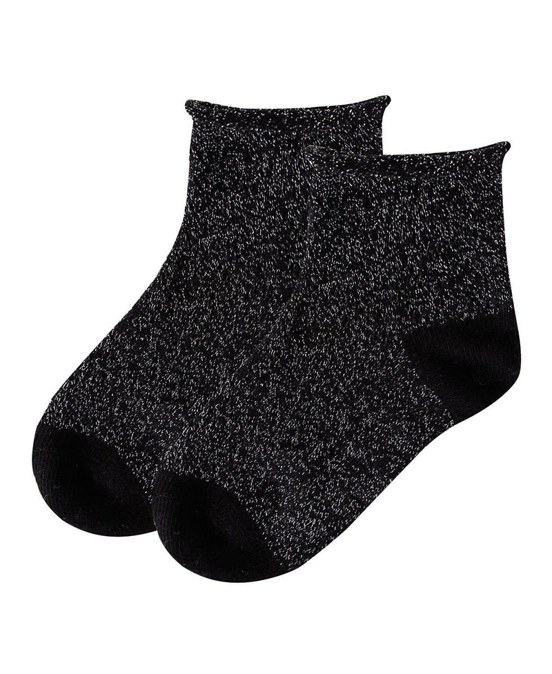 MeMoi Kids Fuzzy Shimmer Cotton Blend Anklet Socks
