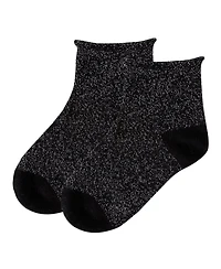 MeMoi Kids Fuzzy Shimmer Cotton Blend Anklet Socks