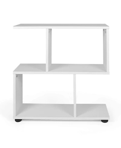 Gouun 24-Inch 3-Tier Geometric Bookshelf with Open Display Cubes