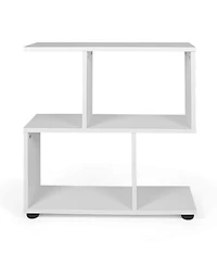 Gouun 24-Inch 3-Tier Geometric Bookshelf with Open Display Cubes