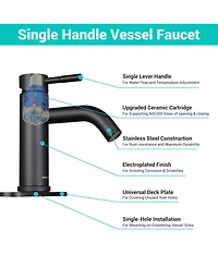 Phying Modern Bathroom Sink Faucet Single Hole Single Handle Tap Easy Install