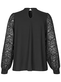 Masai Copenhagen Women's Mabravoria High Neck Lace Sleeve Blouse