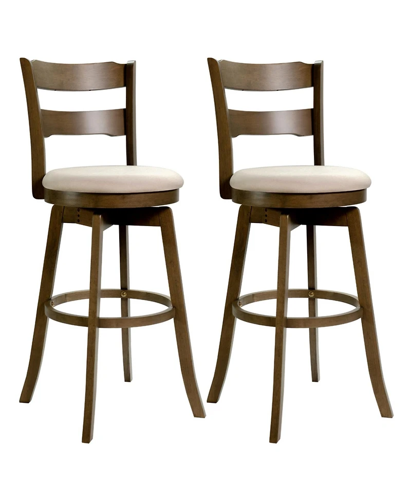 Slickblue Set of 2 30.5 Inch Swivel Bar Stools with Cushioned Seat and Backrest