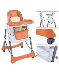 Gouun Toddler Foldable High Chair with 5-Position Adjustable Tray