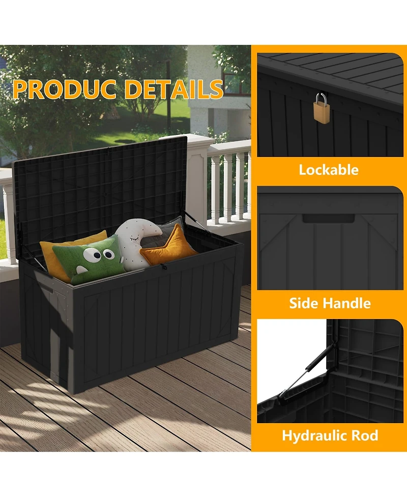sumyeg 100 Gal. Wicker Resin Outdoor Deck Box