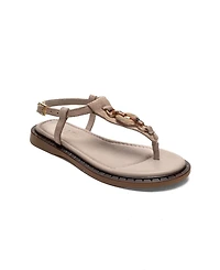 Forever & Always Shoes Women's Tiana Leather Buckled Sandal