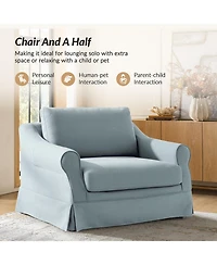 Hulala Home Raul Farmhouse Slipcovered Armchair with Feather Blended Cushion