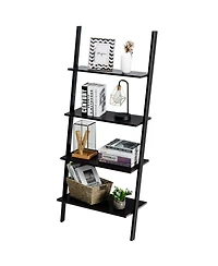 Gouun 4-Tier Industrial Leaning Wall Bookcase