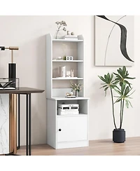 Gouun 6-Tier Bookshelf Nightstand Charging Station Cabinet Storage