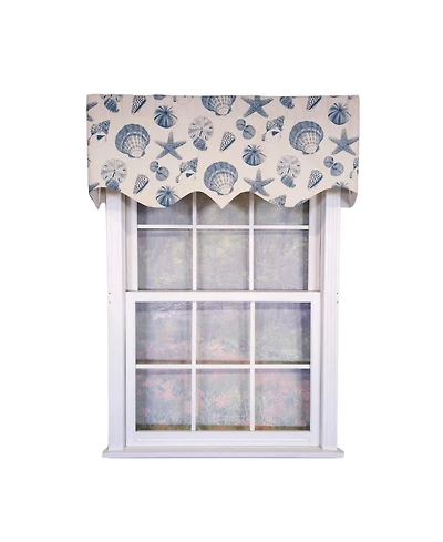Rlf Home Cotton Seashells Regal With Lining Rod Pocket Window Valance