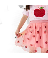 Sweet Wink Baby Girls Apple Rhinestone Patch Short Sleeve T-Shirt