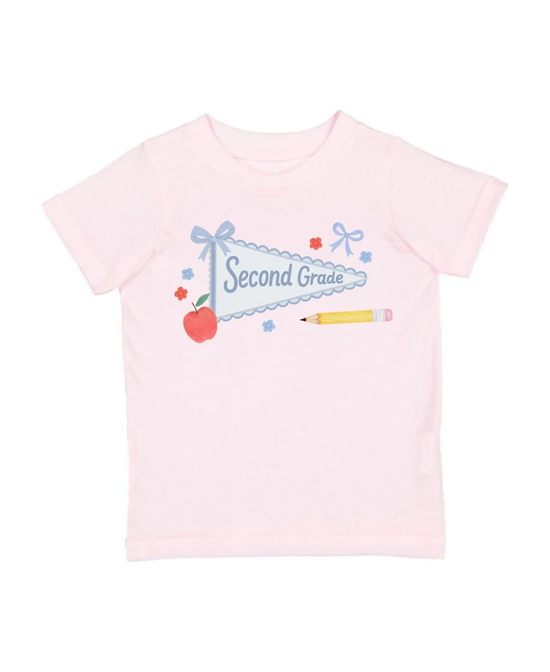 Sweet Wink Little Girls Second Grade Pennant Short Sleeve T-Shirt