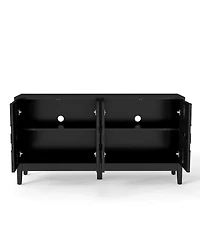 Casainc 60"L Large Storage cabinet with 4 Doors and Rebound Device