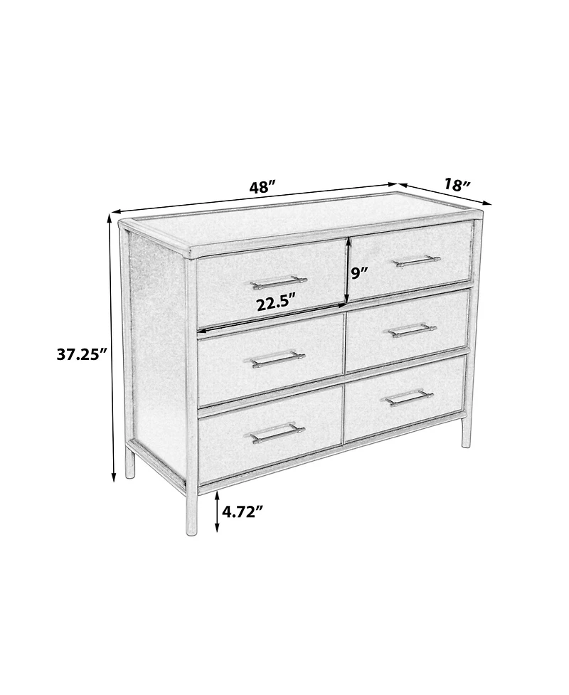 Casainc Storage Cabinet with Two Drawers and Four Doors
