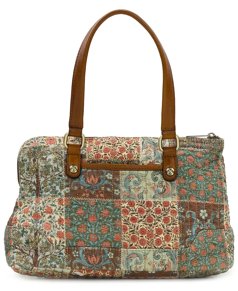 Patricia Nash Rialto Nordic Patchwork Cotton Medium Satchel Handbag