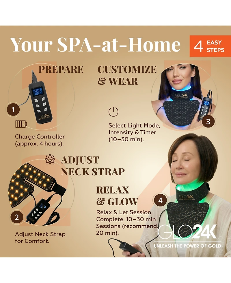 GLO24K Led Neck Lift and V-Line Treatment Set