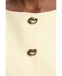 Karen Millen Women's Round Neck Button Waistcoat