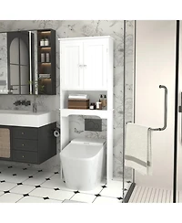 Phying Over The Toilet Storage Cabinet Wooden Bathroom Space Saver Shelf Multipurpose Wall Mount Bathroom Organizer Cabinet For Home Bathroom Storage