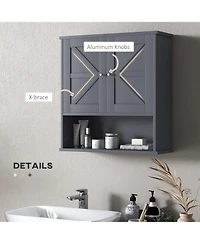 Phying Farmhouse Wall Cabinet Multipurpose Bathroom Medicine Cabinet with Barn Doors and Adjustable Storage Shelf for Bathroom Laundry Room