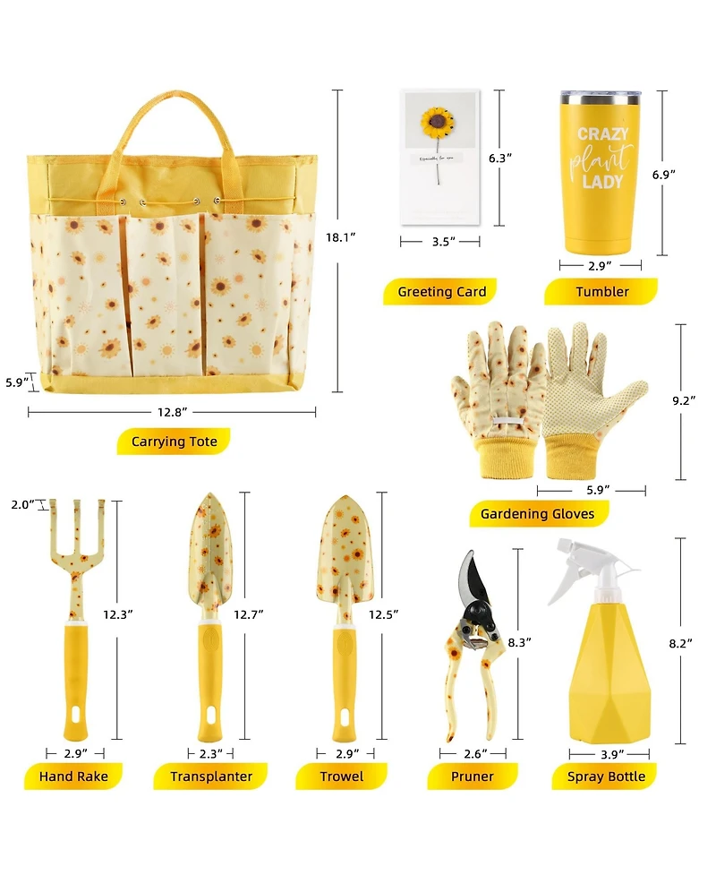 Xdovet Sunflower Gardening Tools Set For Women Crazy Plant Lady