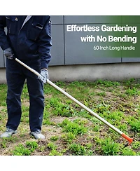 Xdovet Garden Hoe Weed Puller Rake 60 Inch Adjustable Handle Spring Steel Head Yard Tool