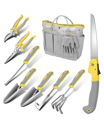 Xdovet Garden Tool Set Heavy Duty Stainless Steel Hand Tools With Bag Kit Gifts - 10 pcs