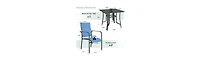 Erommy 5 Piece Patio Dining Set, Outdoor Table And Textilene Chairs Set For 4