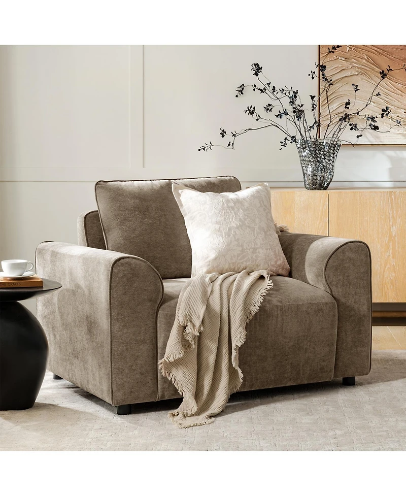 Hulala Home Bernice Modern Oversized Armchair with Removable Back Cushion