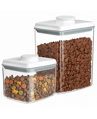 Aronkl 1.35 Qt Airtight Pet Food Storage Container Clear Plastic Pop Up Lid