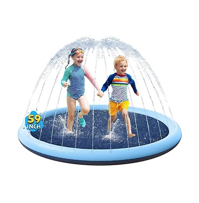 Aofar 59" Non-slip Splash Pad Sprinkler Pool Outdoor Water Play Mat Pet Dog Summer Fountain Funyard