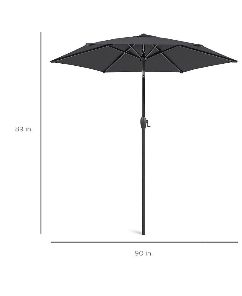Best Choice Products 7.5ft Heavy-Duty Outdoor Market Patio Umbrella w/ Push Button Tilt