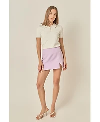 English Factory Women's Side Slit Mini Skort