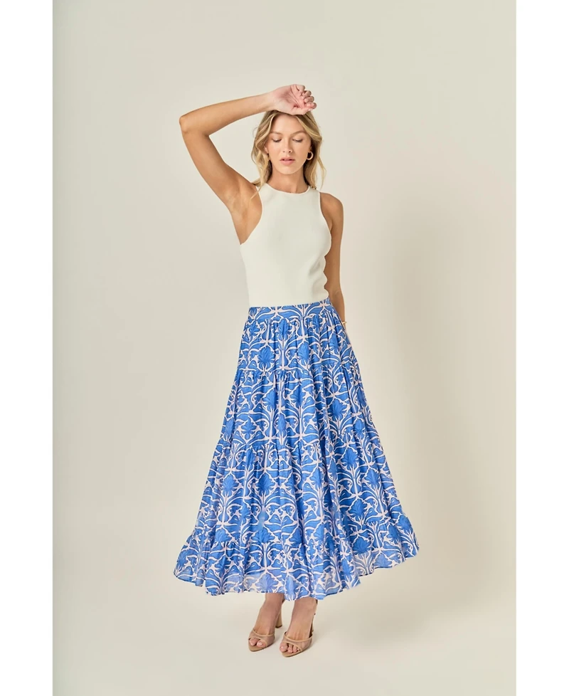English Factory Women's Print Midi Skirt