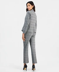 Anne Klein Essentials Petite Check Pull-On Cropped & Ankle Pants