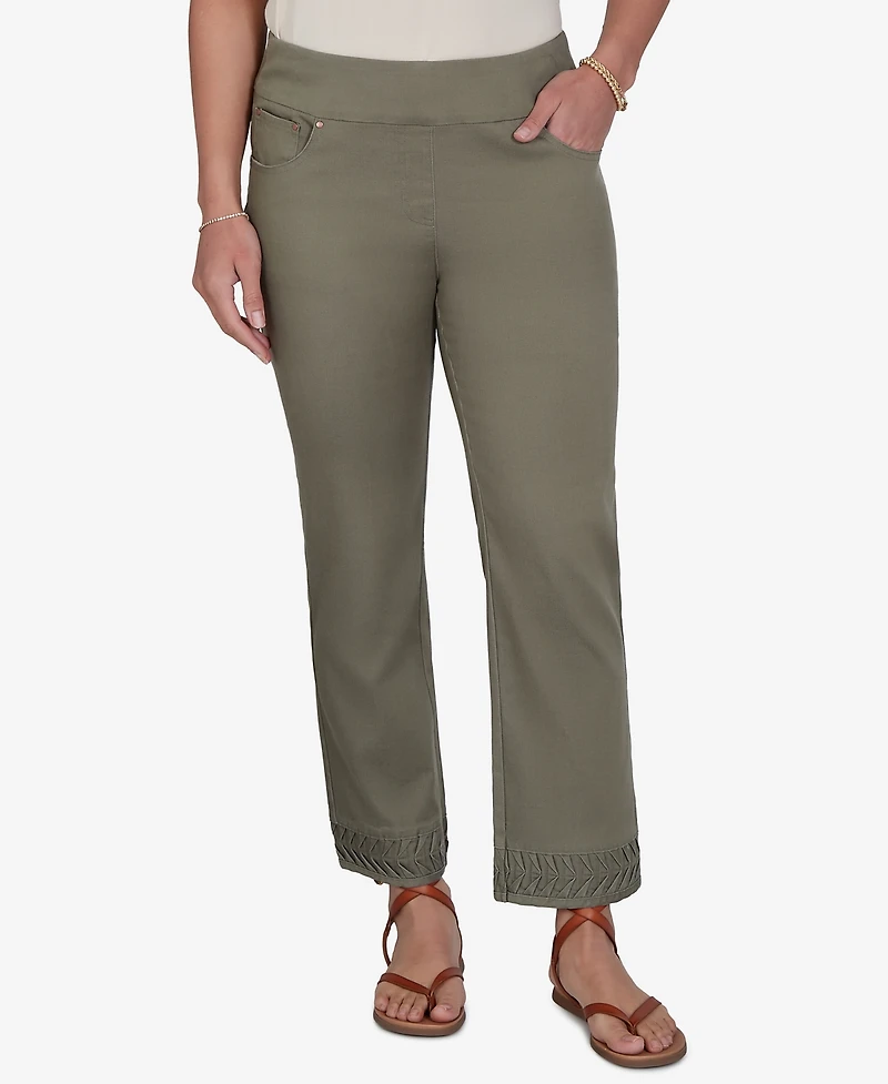 Ruby Rd. Petite Pleated Hem Denim Ankle Pants