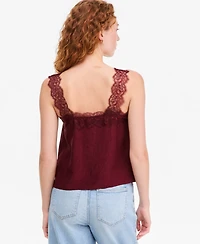 On 34th Women's Crinkle Satin Lace-Trim Tank, Macy's Exclusive