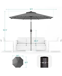 Sonkuki Enhance Your Outdoor Oasis With 9Feet Led Round Patio Umbrella - Stylish, Durable, And Sun-Protective