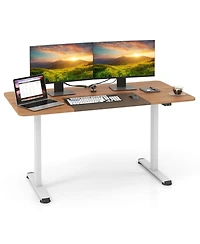 Gouun 55 in. Electric Sit-to-Stand Desk with Cable Management Hole and T-Leg Frame