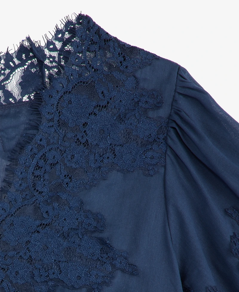 On 34th Women's Lace-Trim Button-Front Blouse, Macy's Exclusive