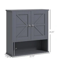 Busdays Farmhouse Bathroom Medicine Cabinet Wall Mount with Barn Doors and Adjustable Shelf for Laundry Room